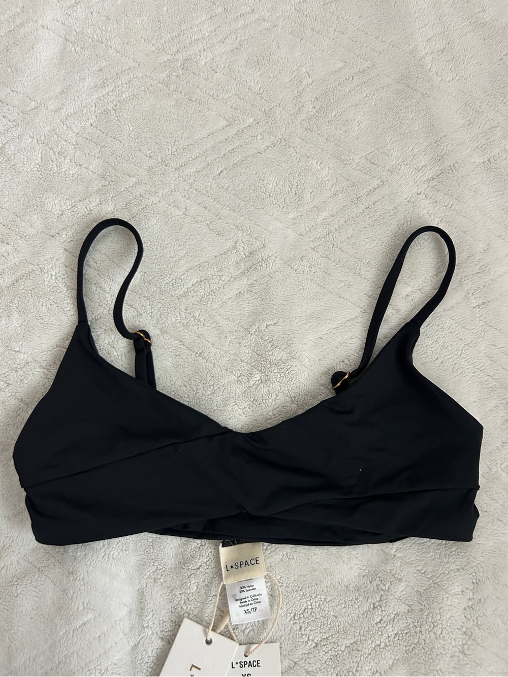 L*Space Hide tide Black bikini top - XS